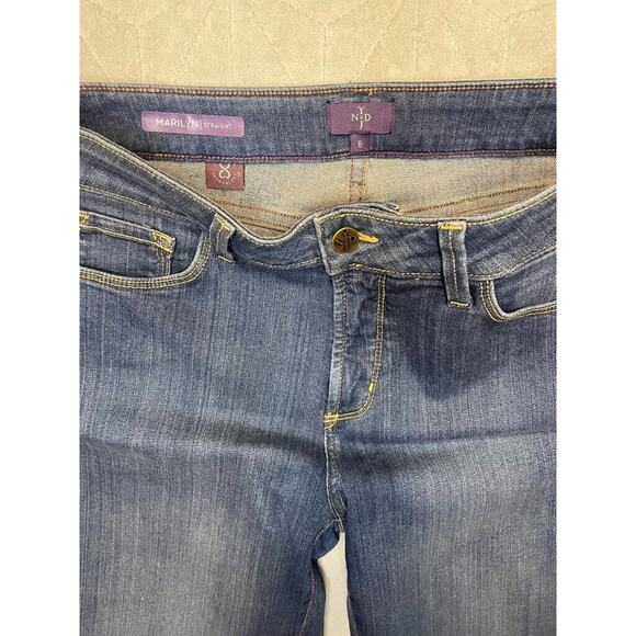 NYDJ Jeans Womens 8 Blue Marilyn Straight Lift Tuck Stretch Preppy Denim - Picture 2 of 4
